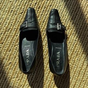 Prada Women's Black Leather Heels
